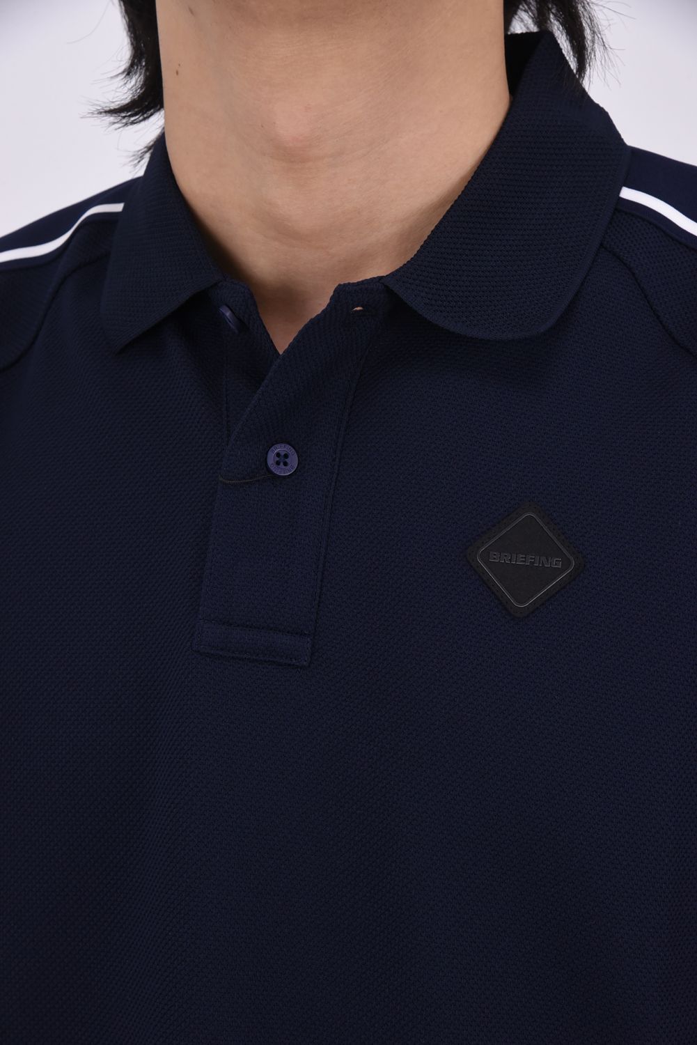 【26SS】 MEN'S LINE POLO RF / カノコ生地 ラインロゴテープ リラックスフィット ポロシャツ (ネイビー)