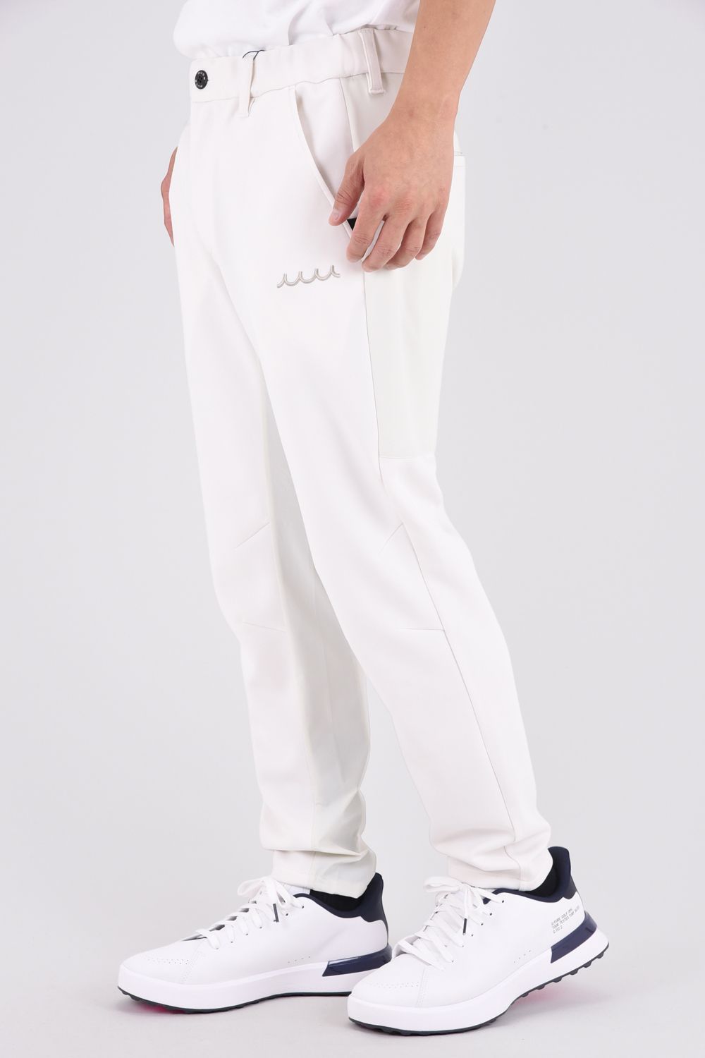 【26AW】 BI-FABRIC TRAINING  PANTS / ダンボールニット 異素材切り替え トレーニングロングパンツ (ホワイト)