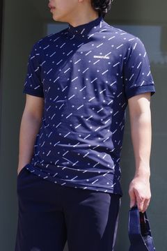 MENS MONOGRAM HIGH NECK / モノグラム ハイネックトップス (ネイビー)