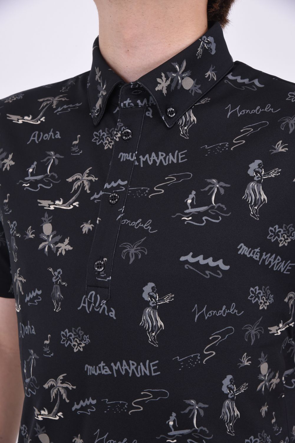 Muta marine ムータ ゴルフ 総柄 ポロシャツ ゴルフウェア