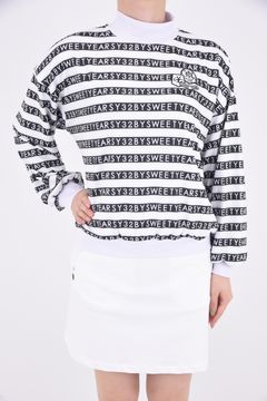 【レディース】LOGO BORDER MOCK NECK SHIRTS / ロゴボーダー モックネック 長袖Tシャツ (ホワイト)*
