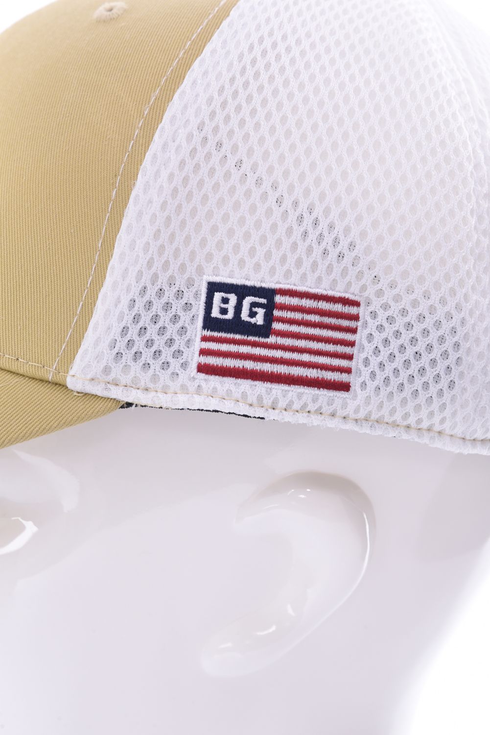MENS MESH CAP FLEX FIT / サークルロゴ メッシュキャップ ベージュ