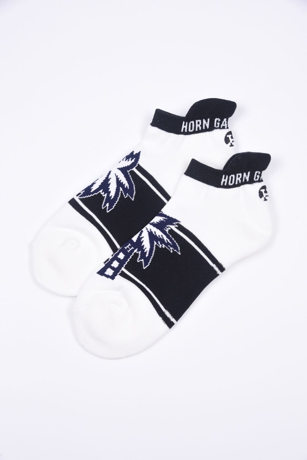 THE PALM CUSHION SOCKS / ヤシの木ロゴ アングルソックス ホワイト