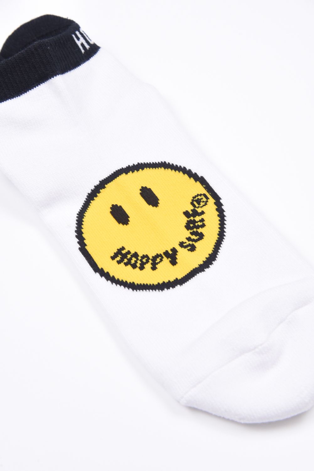 HAPPY SURF CUSHION SOCKS / HAPPY SURFロゴ アングルソックス ホワイト