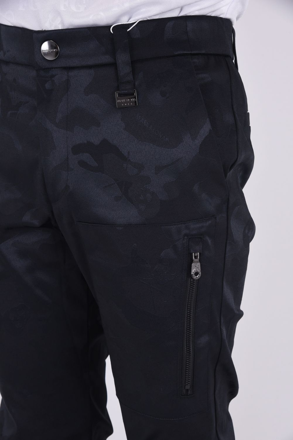 【2025AW】 GAUGE STRETCH JACQUARD PANTS / オリジナルカモジャカード ストレッチロングパンツ (ブラック)