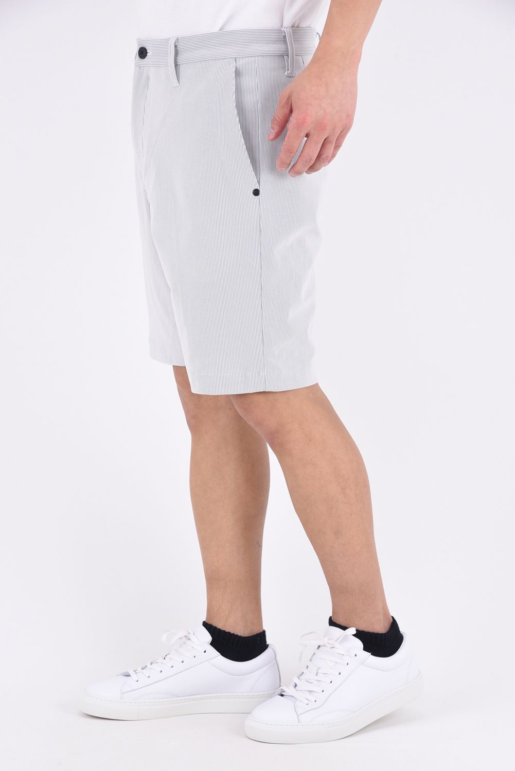 【26SS】 MEN'S NYLON CORDUROY SHORT PANTS / ナイロンコーデュロイ ショートパンツ (グレーストライプ)