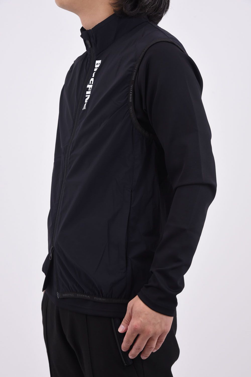 MEN'S WIND VEST / 4WAYストレッチ ジップアップベスト (ブラック)