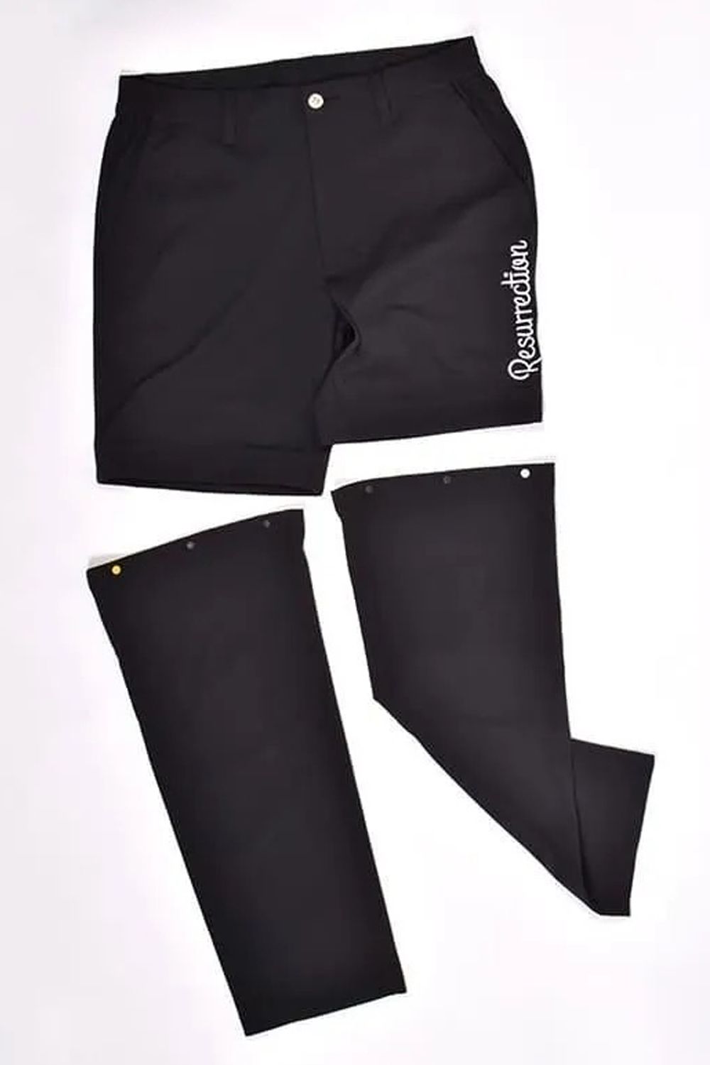 【26AW】 MENS DETACHABLE PANTS / ワッフル生地 ヘムデタッチャブル 2WAYパンツ (ブラック)*