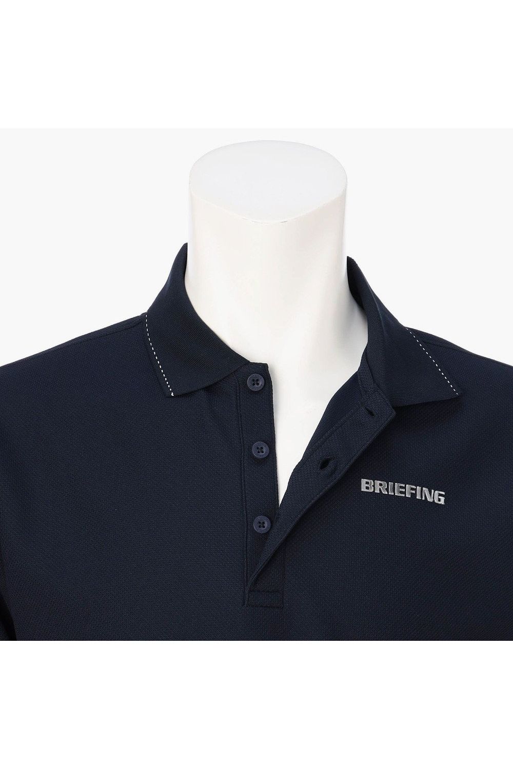 【26AW】 MEN’S BASIC LS POLO / ベーシック ブランドロゴ 長袖ポロシャツ (ネイビー)