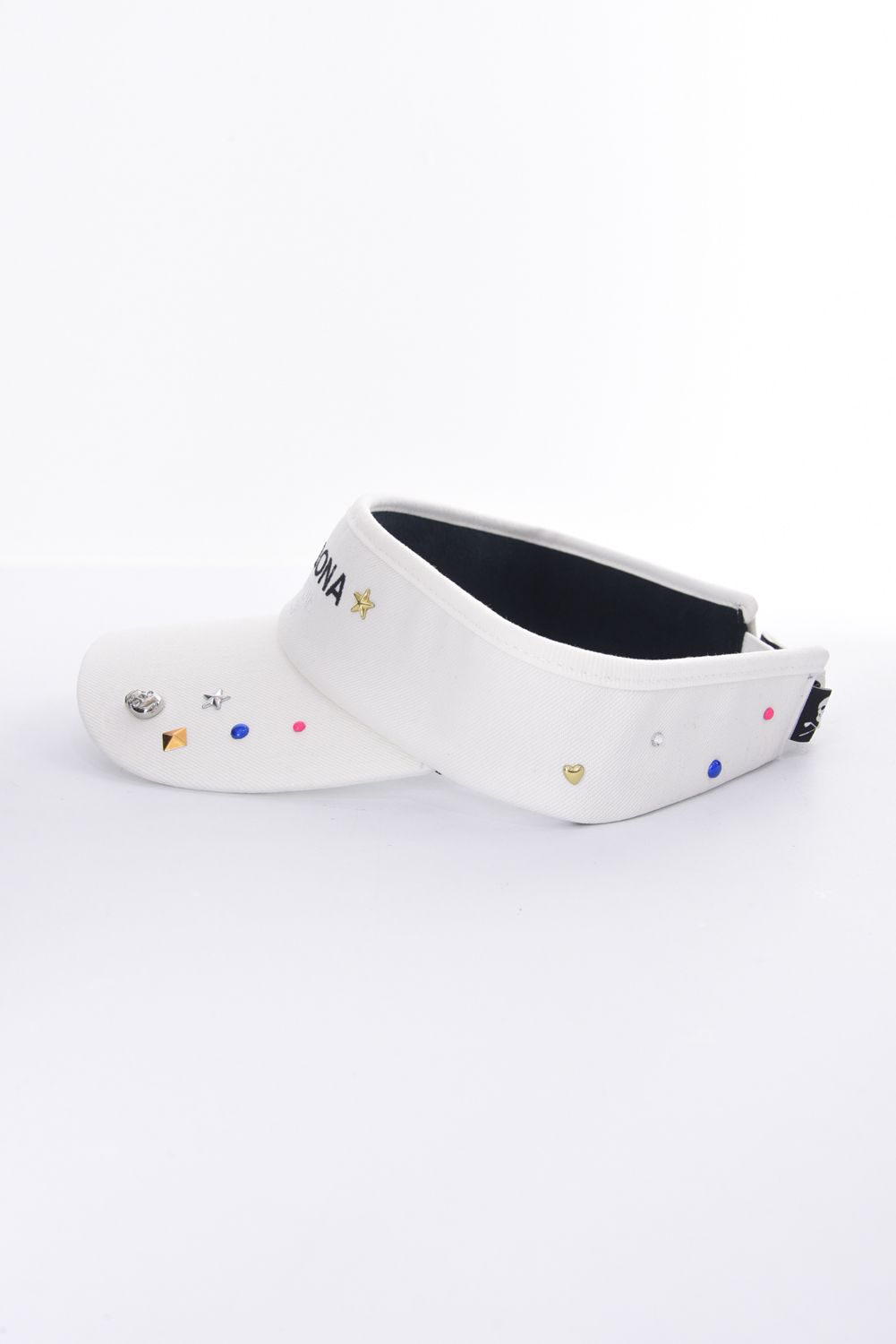 ML STONE CROWN SUN VISOR / ブランドロゴ刺繍 ストーン サンバイザー (ホワイト)