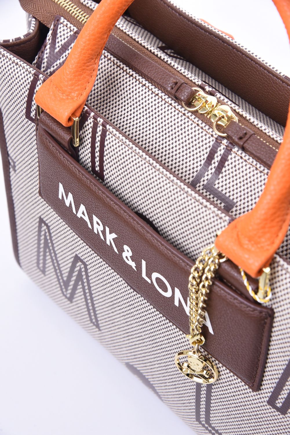 MARK&LONA - U.T.N.Y Mini Bag / ロゴ パターン カートバッグ ブラウン