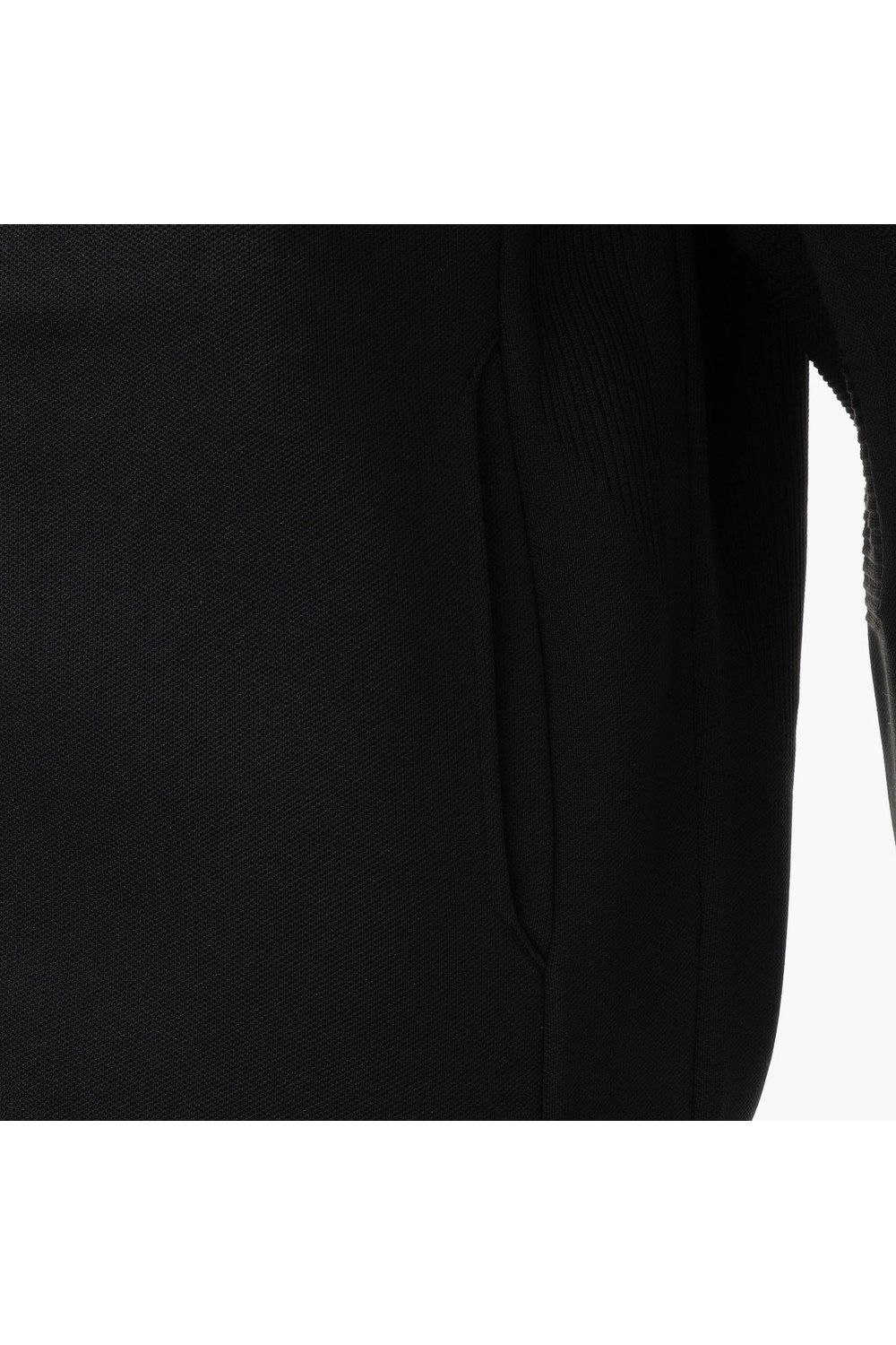 【26AW】 MEN'S DOUBLE JQ KNIT PARKA / バックロゴ ジップアップ ニットパーカー (ブラック)
