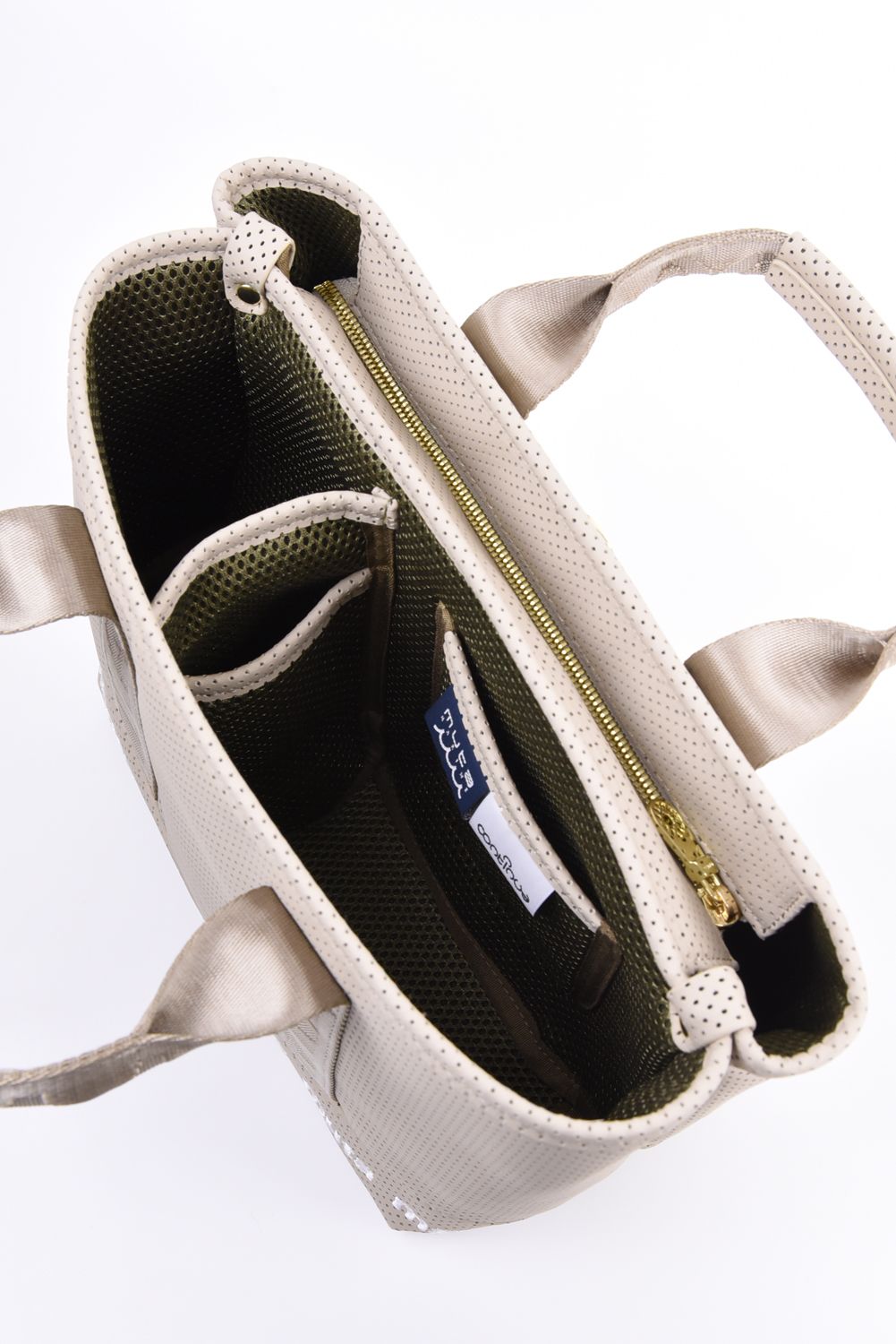 【GOSSIP GOLF別注】 “8” PLATE CONTINUA PARTITION TOTE BAG / 8プレート パンチングエシカルレザー パーテーションバッグ (ニュートラルベージュ)