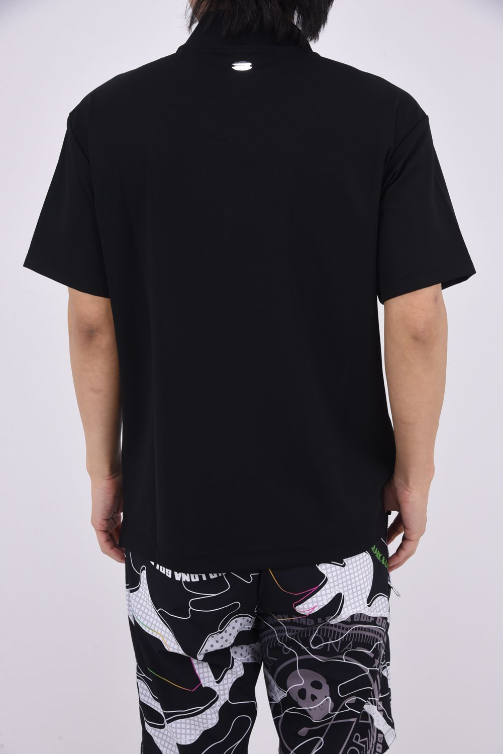 【26SS】 CROCE WAFFLE MOCK NECK TEE / ナイロンワッフル ブラックレターロゴ モックネックTシャツ (ブラック)