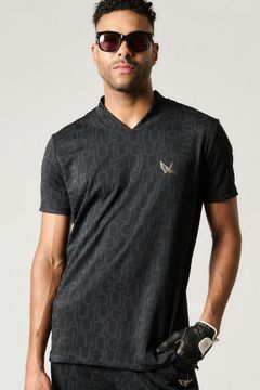 SS MOCK / アイコンロゴ 半袖 モックネック Tシャツ (ブラック)