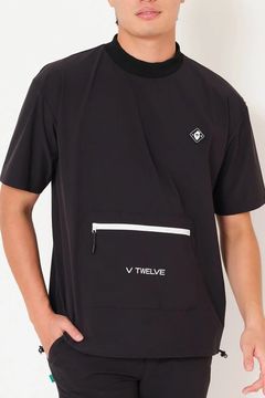 【26SS】 OZ MOCK / ストレッチナイロン カンガルーポケット モックネックTシャツ (ブラック)