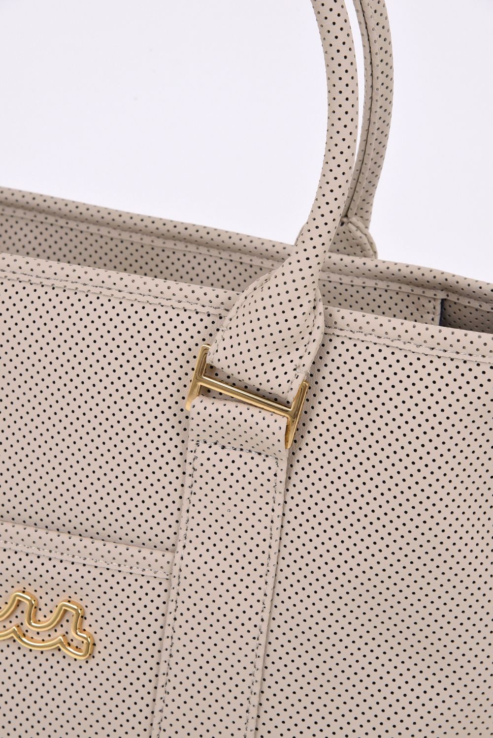 【26AW】 PUNCHING TOTE BAG / パンチングエシカルレザー BIGトートバッグ (ニュートラルベージュ)