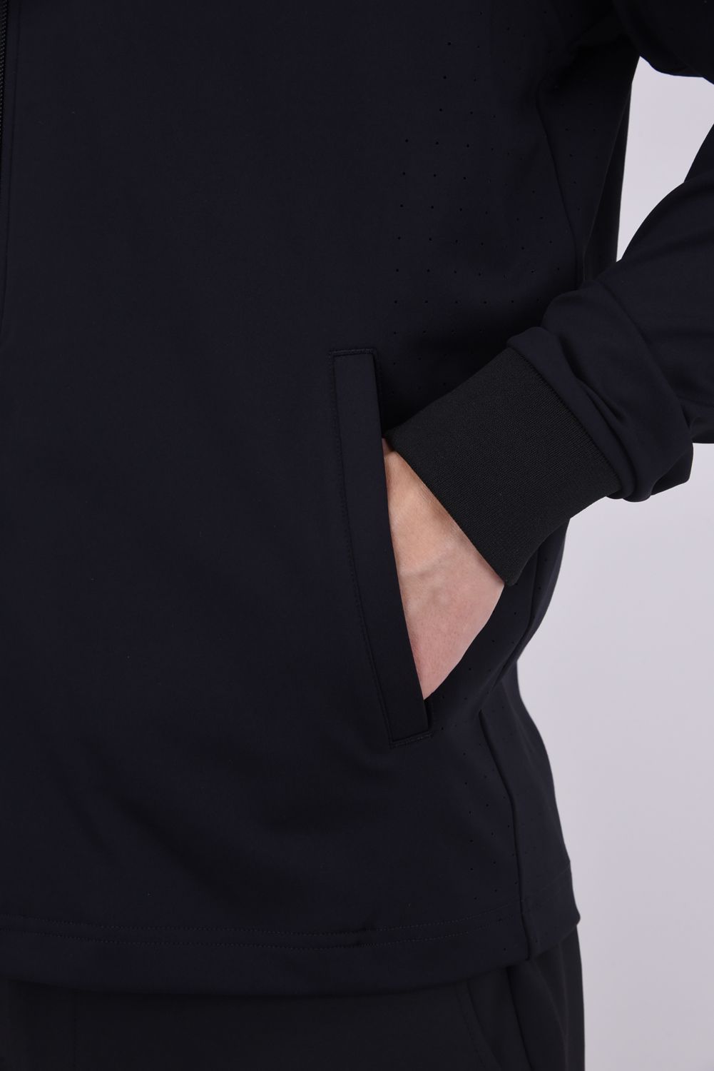 【26SS】 BASEBALL COLLAR BLOUSON / 微起毛素材 ベースボールカラー ジップアップブルゾン (ブラック)