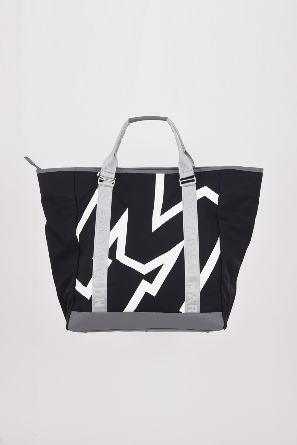 BIG TOTE BAG / ナイロン ビッグロゴ BIGトートバッグ (ショルダーストラップ付き) (ブラック)
