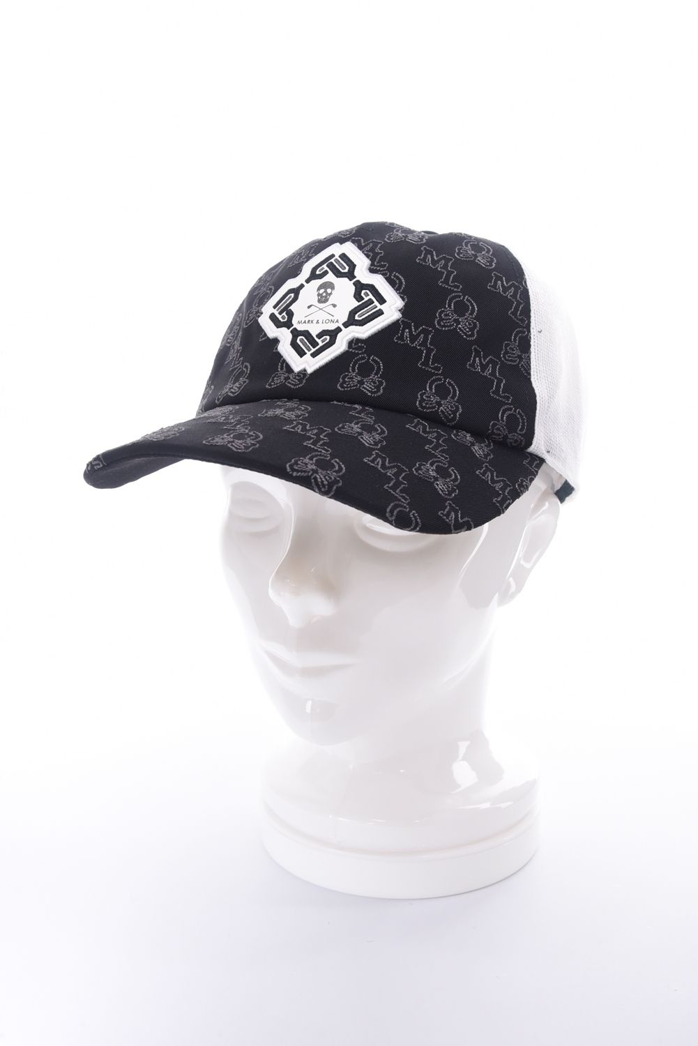 【26SS】 STELA MONOGRAM STITCH MESH CAP / モノグラムステッチ刺繍 ロゴワッペン キャップ (ブラック)