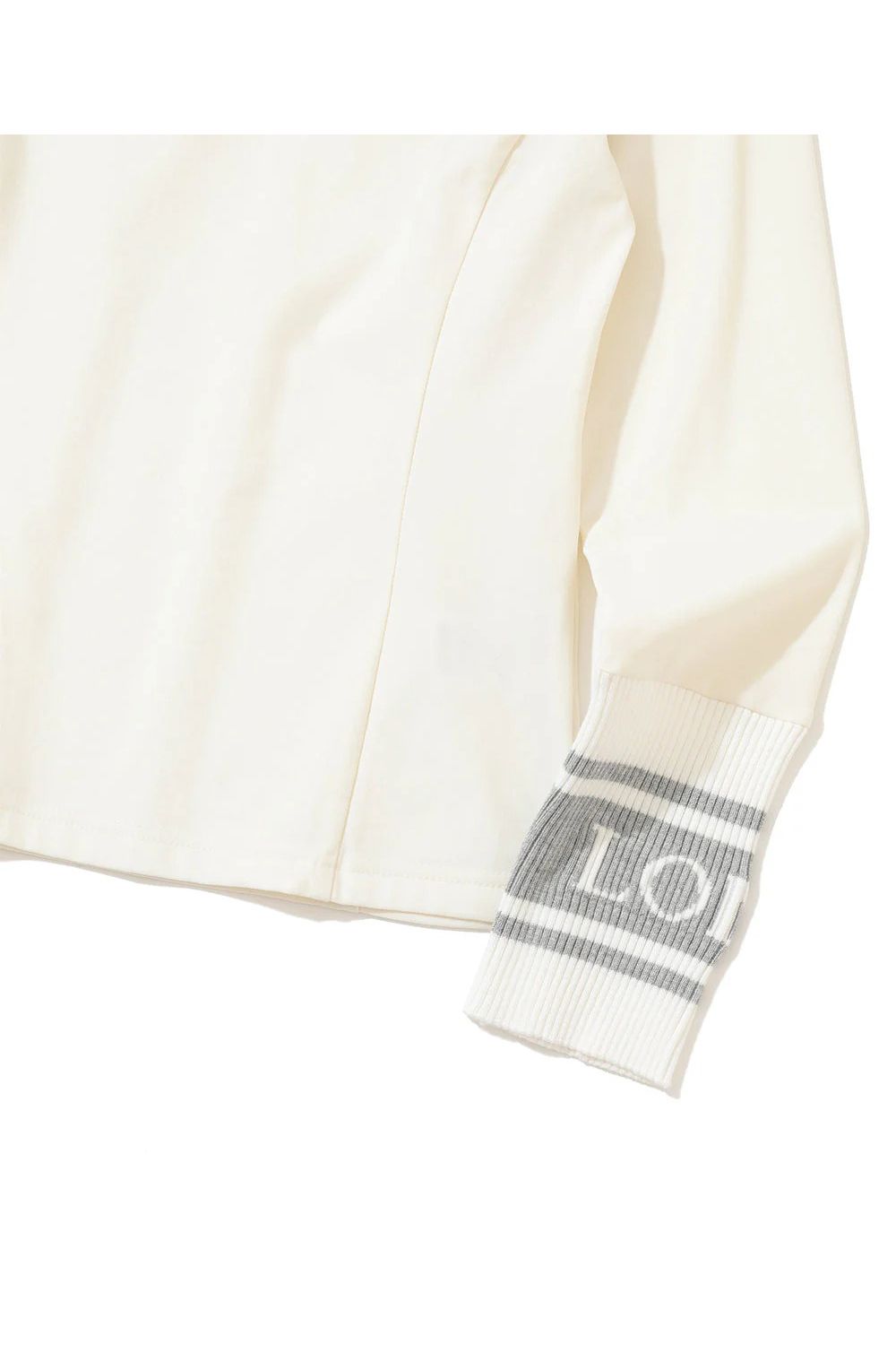 【2025AW】【レディース】【CODE COLLECTION】 HCQT / 異素材切り替え ハーフジップ モックネックインナー (ホワイト)
