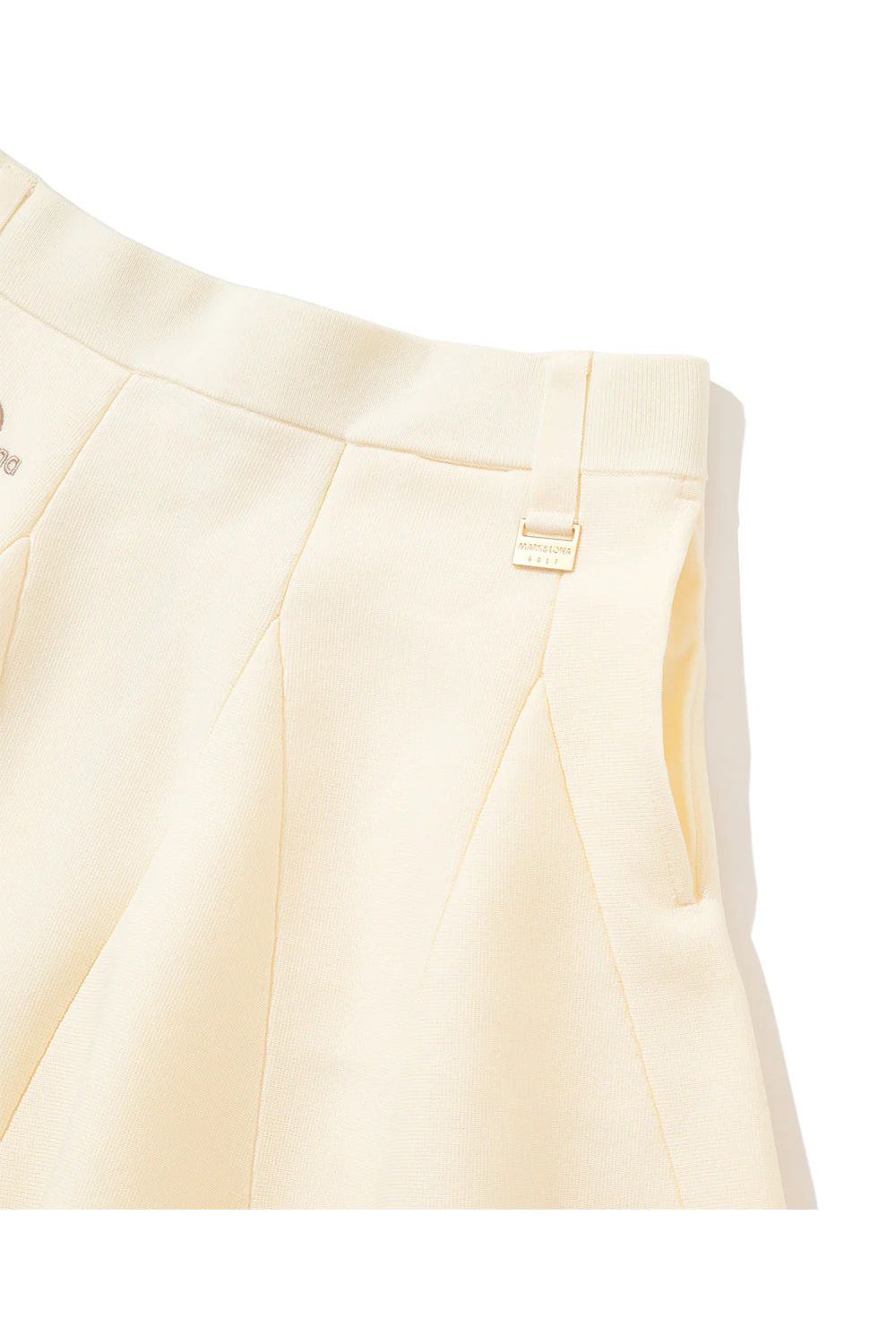 【25AW】【レディース】 ALLURE KNIT SKIRT / ブランドロゴ刺繍 ミラノリブニット フレアスカート (インナーパンツ付き) (オフホワイト)