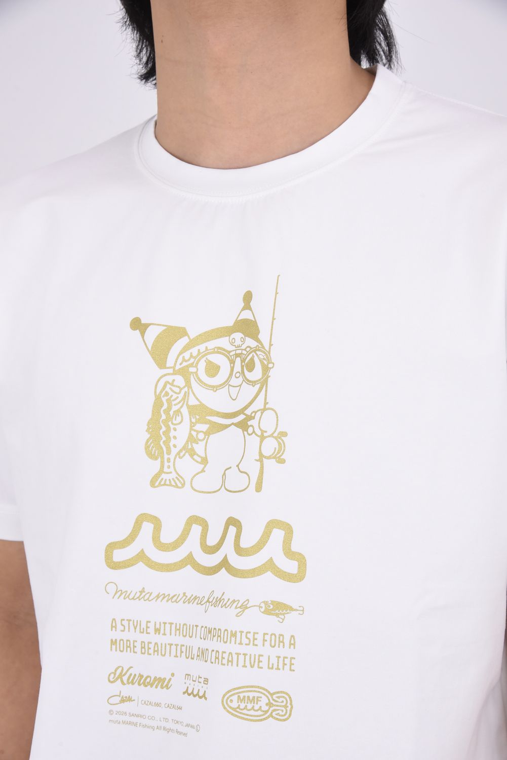 【26SS】 Kuromi × muta MARINE Fishing STRETCH T-SHIRT / Kuromiコラボレーション Tシャツ (ホワイト)