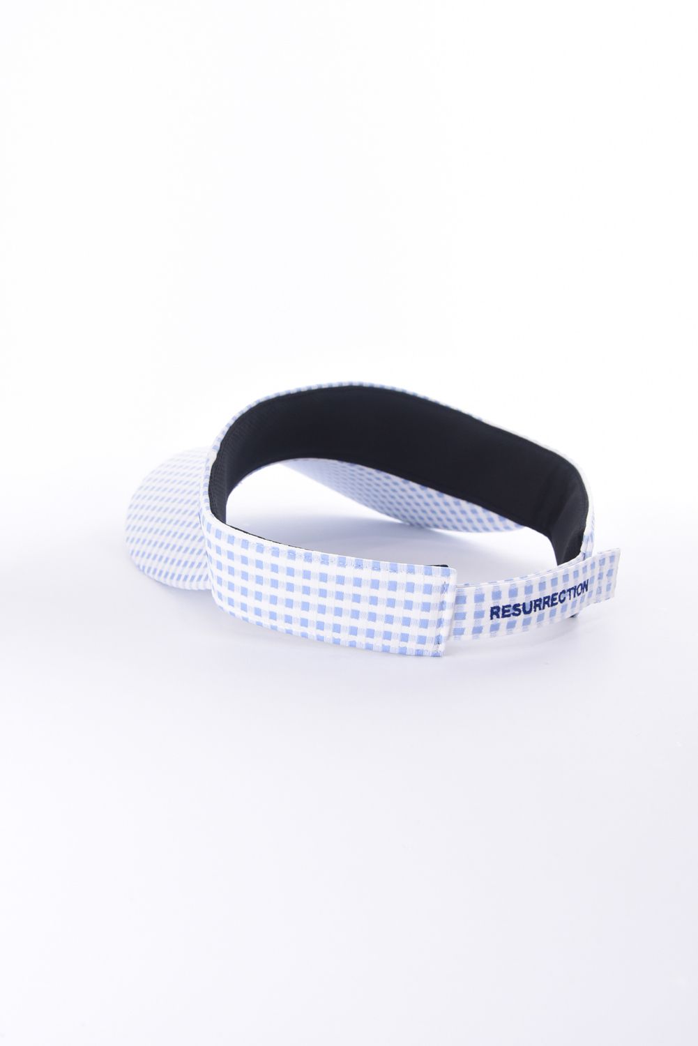 【26SS】【レディース】 WIDE BRIM SUN VISOR / ワイドブリム ギンガムチェック サンバイザー (シュシュ付き) (サックス)