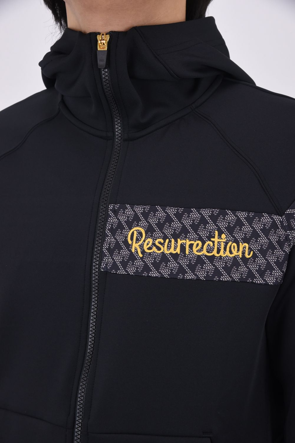 【26SS】 GM ACCENT LINE ZIP UP PARKER / モノトーンシリーズ アクセントライン ジップアップパーカー (ブラック)*