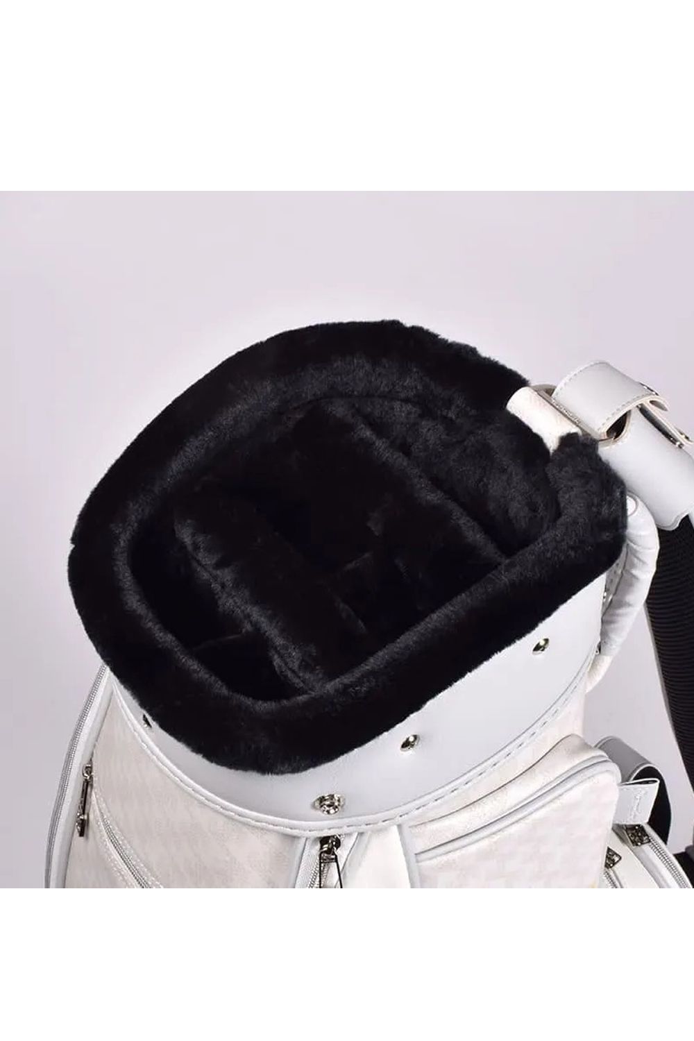 【26SS】【銀行振込・代金引換不可】【返品・交換不可】 RALLINA (ラリーナ) / ブランドオリジナルテキスタイル カートタイプ キャディバッグ （モノホワイト）*