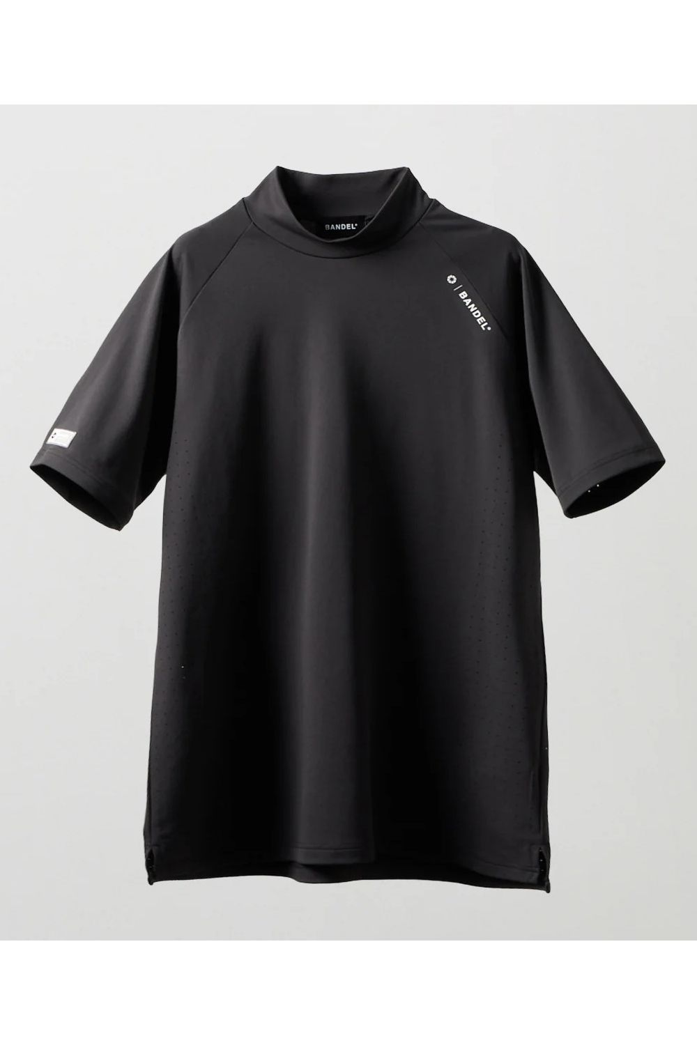【26SS】 HEAT PUNCHING MOCK NECK / バックロゴ パンチング モックネックTシャツ (ブラック)