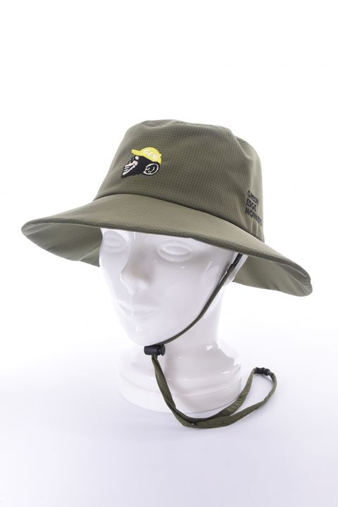 【26SS】 BUCKET HAT / モンキー刺繍ワッペン バケットハット (カーキ)
