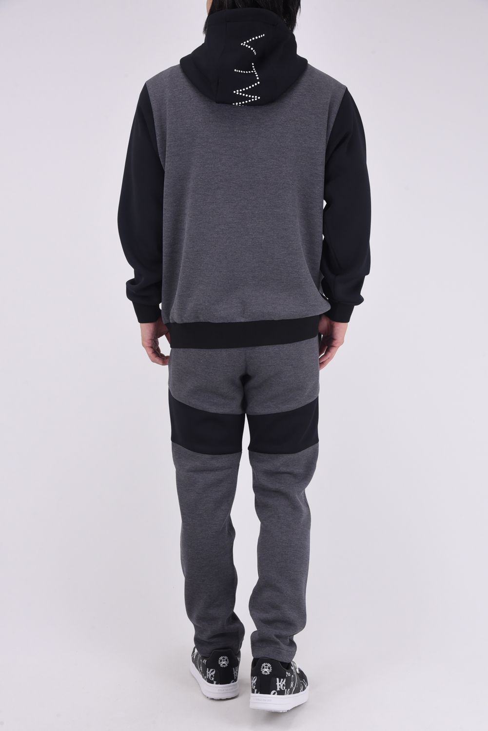 【25AW】 SW HC PANTS / ツートーン 異素材切り替え ロングパンツ (ブラック)