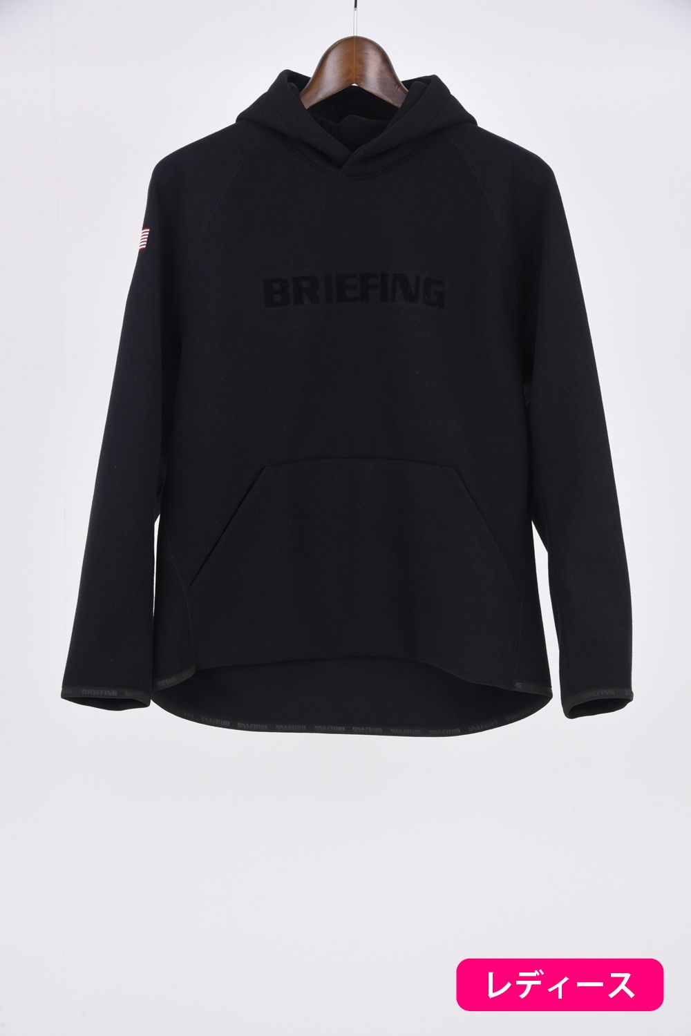 BRIEFING - WS TWEEDY HOODIE / ウール調ジャージー ブランドロゴ プル