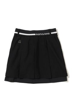 【2025AW】【レディース】 CORNEL LAYERD PLEATED SKIRT / ブランドロゴジャカードリブ レイヤードプリーツスカート (ブラック)