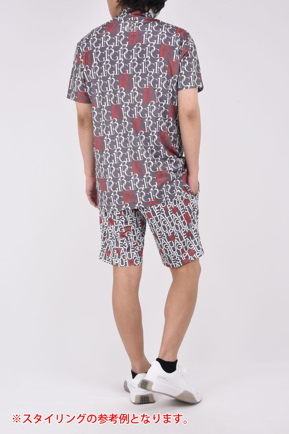 1PIU1UGUALE3 LOGO SHORT PANTS / ブランドロゴ ベーシック ショートパンツ (グレー)
