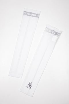 【26SS】【T-LINE】 ARM COVER / ブランドロゴ箔プリント アームカバー (ホワイト)