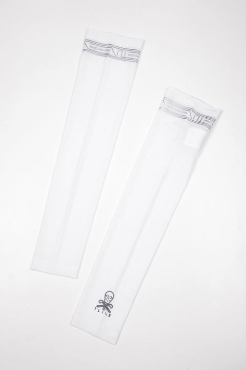 【26SS】【T-LINE】 ARM COVER / ブランドロゴ箔プリント アームカバー (ホワイト)