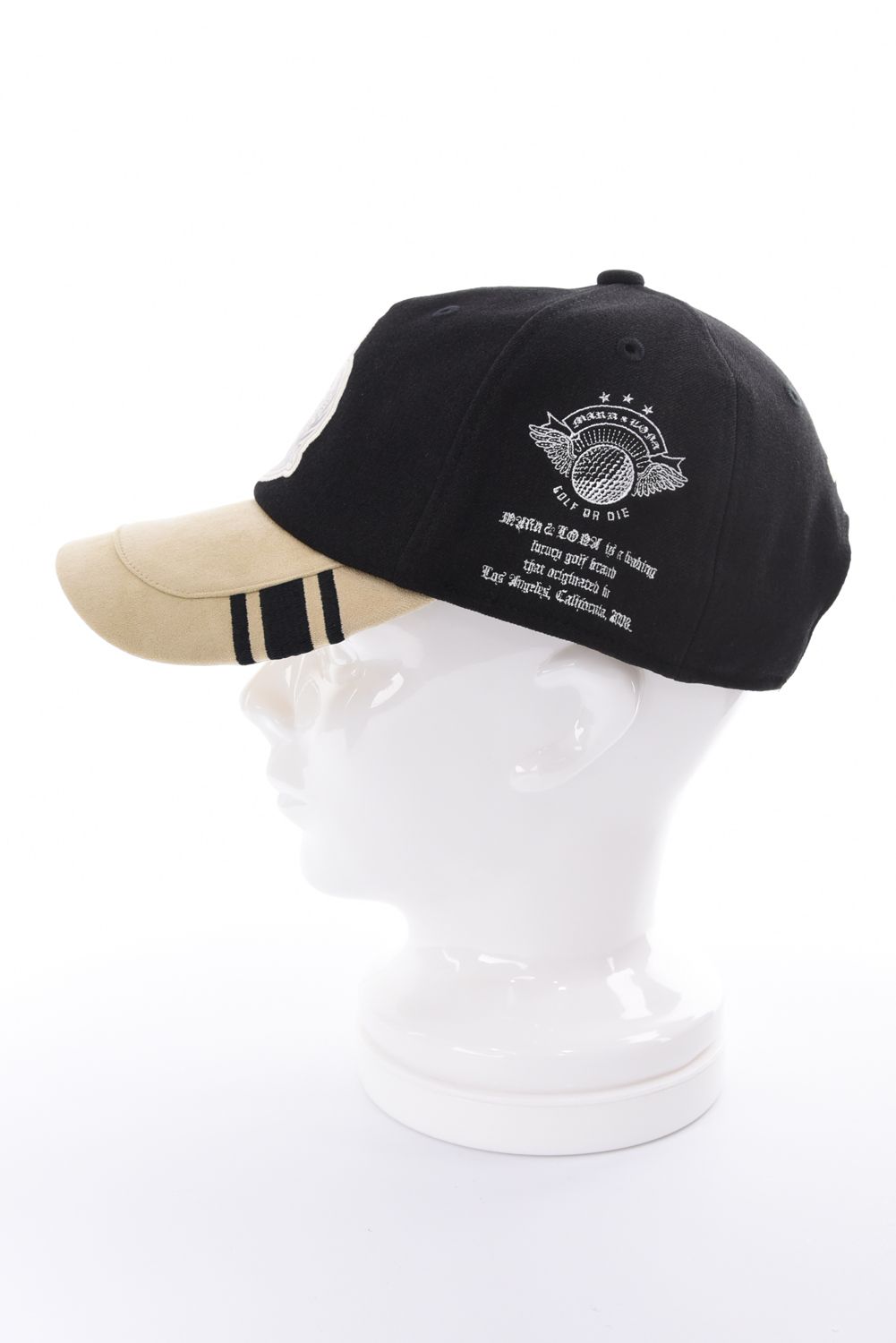 【26AW】 TRIUMPH SUEDE COMBO CAP / チャンピオンシップエンブレム バイカラー異素材 キャップ (ブラック)