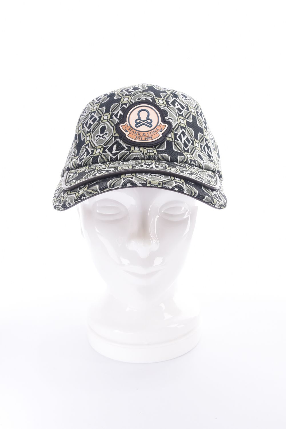 ROSETTE JACQUARD JERSEY CAP / ジオメトリックパターン ベースボールキャップ (カーキ)