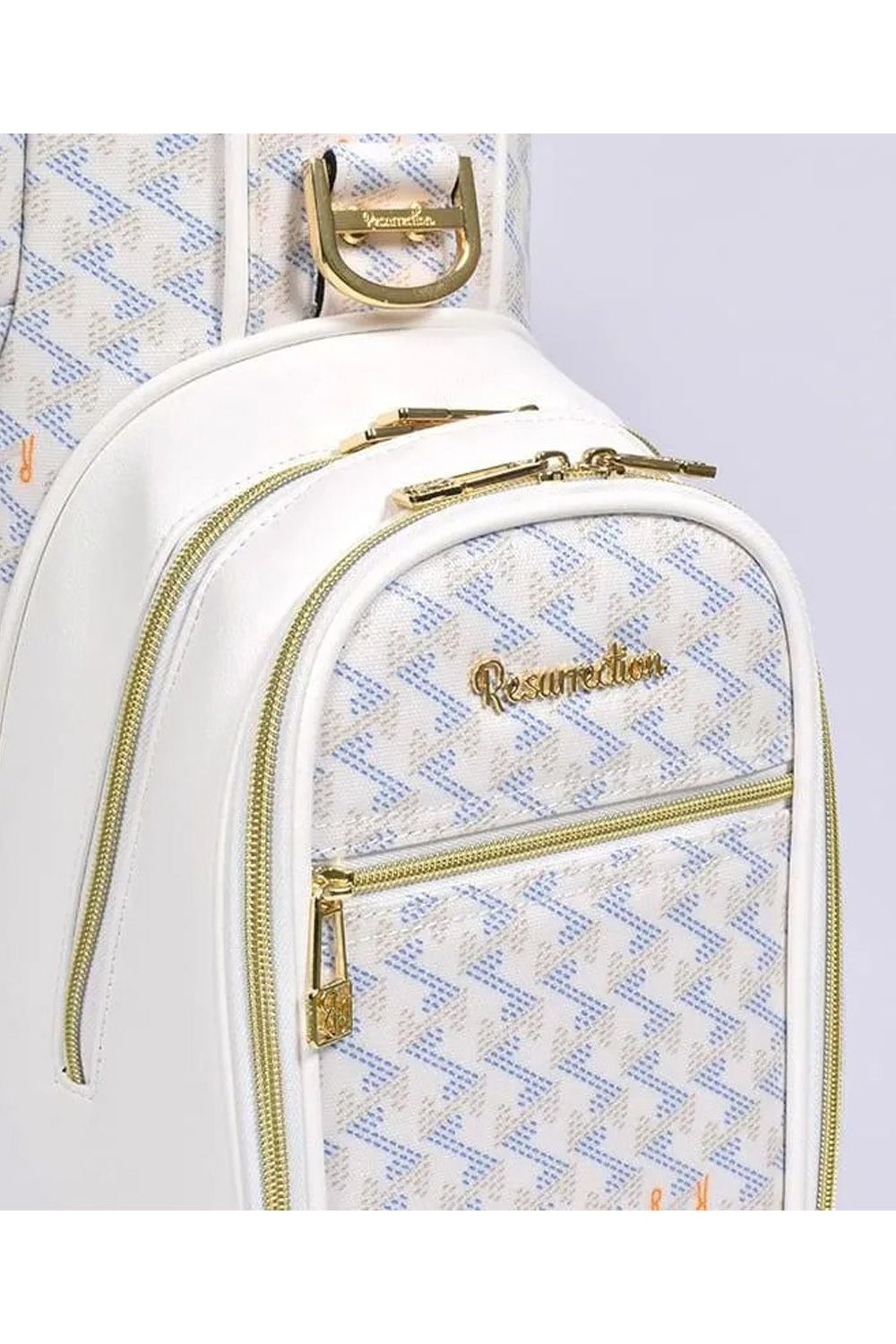 【10周年記念限定品】 RALLINA (ラリーナ) / ブランドオリジナルテキスタイル カートタイプ キャディバッグ （オーシャンホワイト）