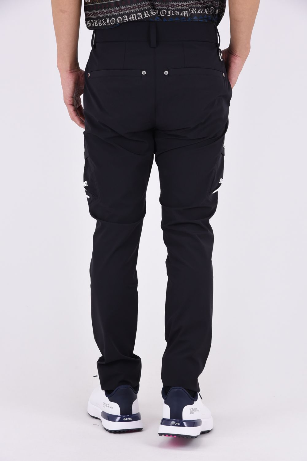 【26AW】 FRACTUR UTYLITY PANTS / ナイロンタフタ アイアンスカルプリント ストレッチロングパンツ (ブラック)
