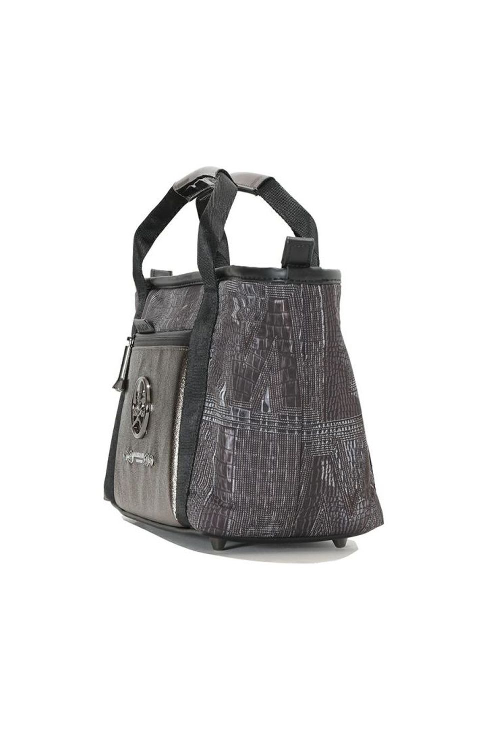 【2024AW 木村拓哉さん着用 VOL.3】 OLSON LUXE CART BAG / クロコダイル調モノグラムパターン 高密度ナイロン カートバッグ (ブラック/ブラック）