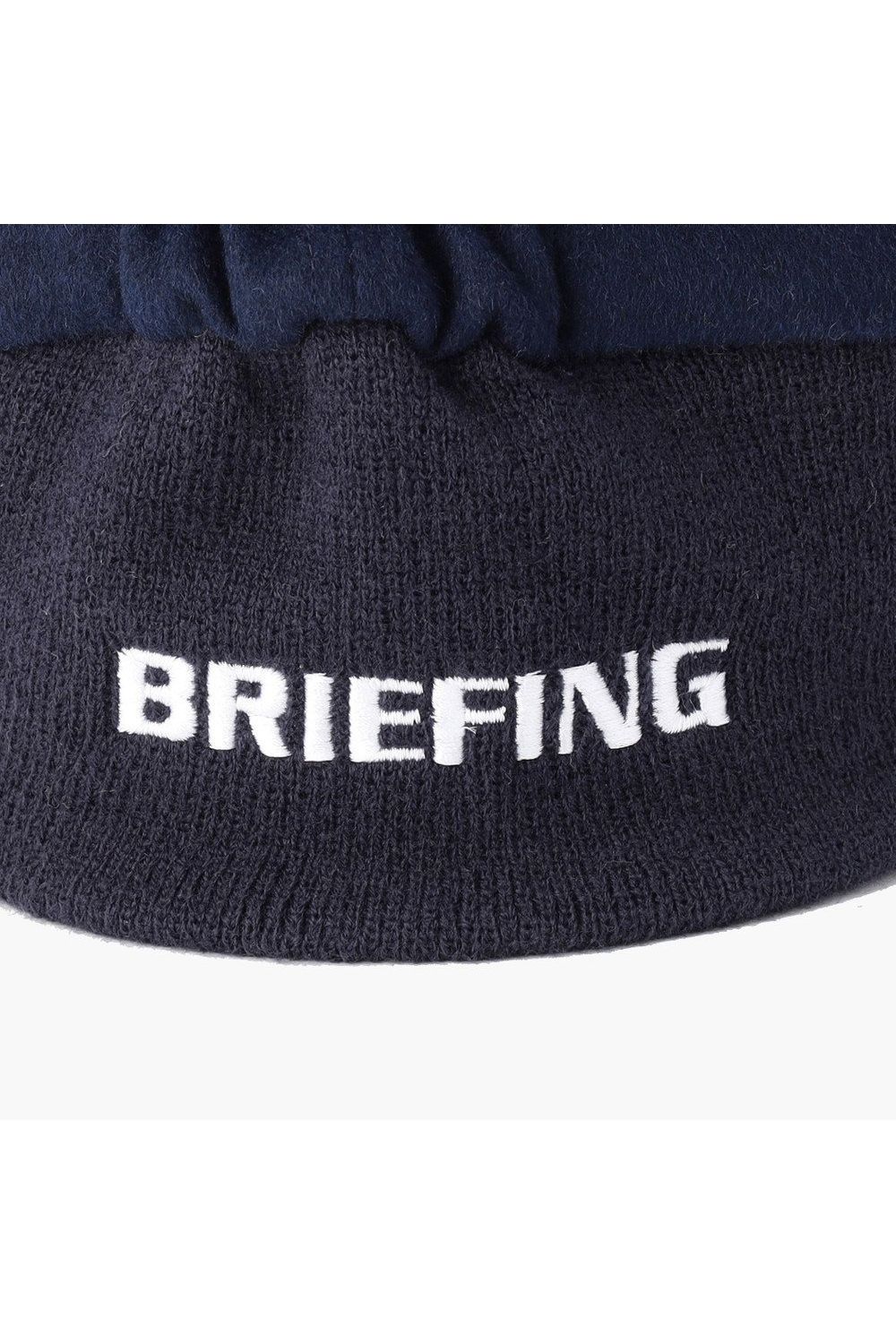 MEN'S WOOL WARM CAP / ウール混 ブランドロゴ ウォームキャップ (ネイビー)