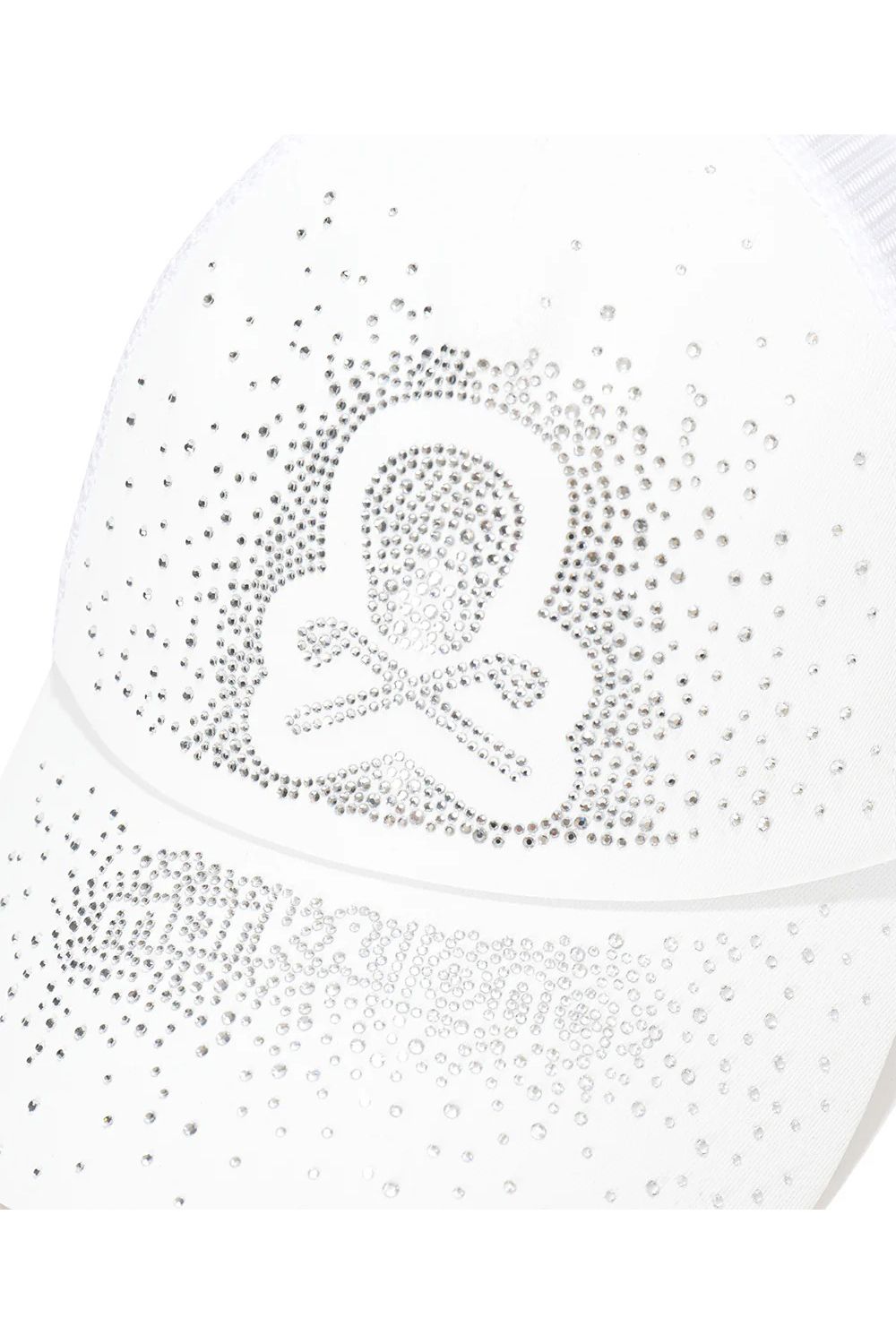 【26SS】 RADIANT MESH CAP / ラインストーンスカルロゴ メッシュキャップ (ホワイト)