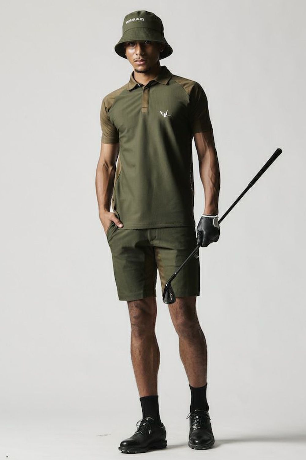 【25SS】 113 GOLF S/S POLO MESH  / ROICA素材 メッシュ ポロシャツ (カーキ)