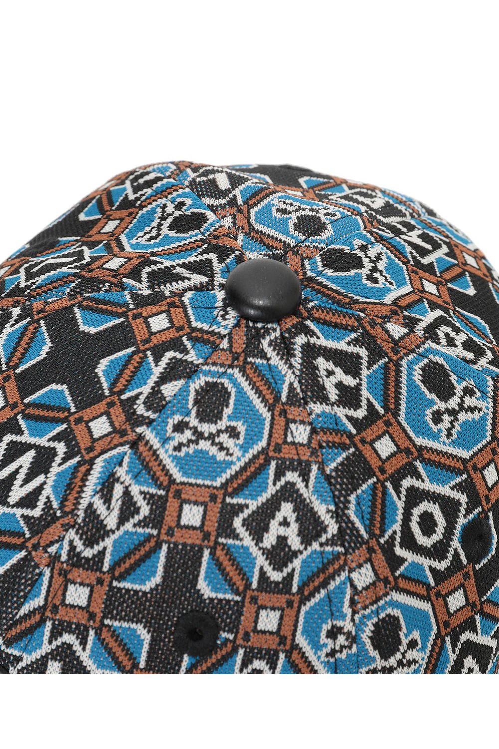 ROSETTE JACQUARD JERSEY CAP / ジオメトリックパターン ベースボールキャップ (ブルー)