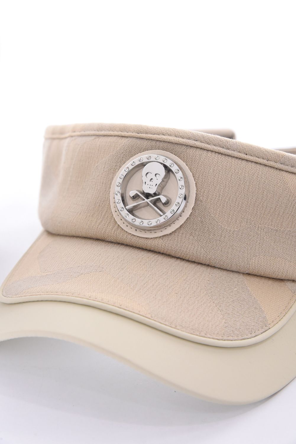 【26SS】 GAUGE CAMO LEATHER TRIM VISOR / カモフラージュパターン 異素材切り替え メタルプレート サンバイザー (ベージュ)