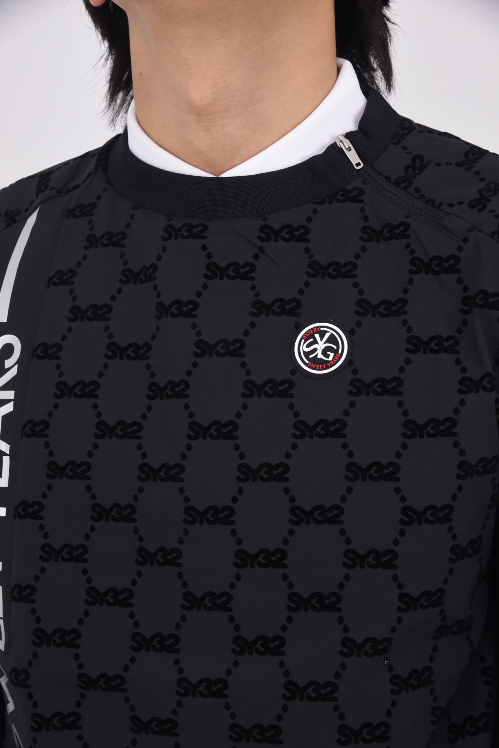 【25AW】 FLOCKY WOVEN PULLOVER / フロッキーウーブン プルオーバー (ブラック)