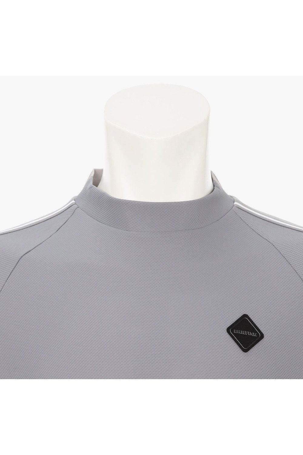 【26SS】 MEN'S LINE HIGHNECK RF / カノコ生地 ラインロゴテープ リラックスフィット モックネックTシャツ (グレー)